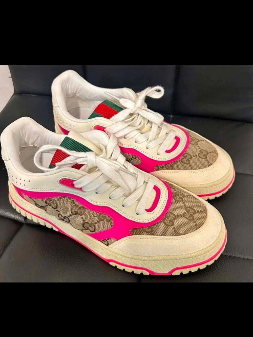 Designer Monogram Pink Accent Women's Sneakers